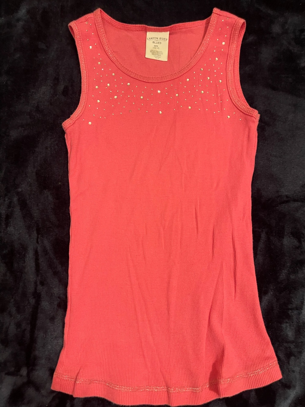 Canyon River Blues Coral Ribbed Tank with Stud Accents